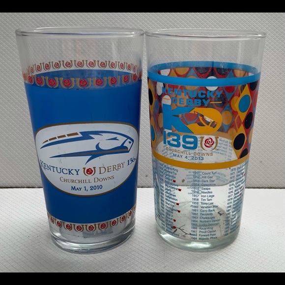 2 Kentucky Derby Official derby Glasses 2010, 2013 - Picture 1 of 4